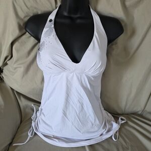 Lole White Halter Bikini Top